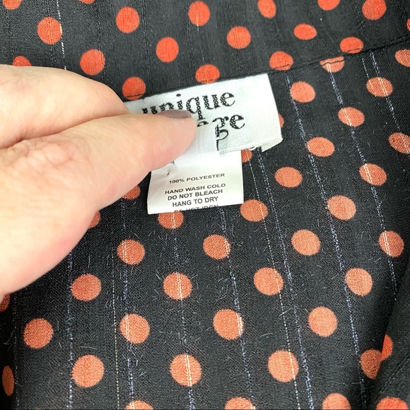 Unique Vintage Retro Sheer Polka Dot Button Down Blouse EUC - Picture 12 of 12